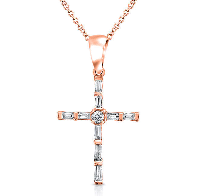 Baguette Diamond Cross Pendant