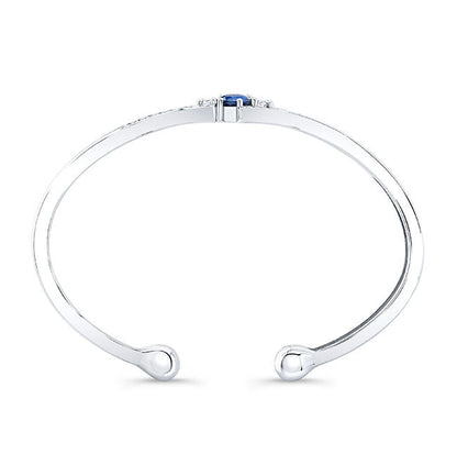 Modern Style Diamond & Sapphire Bangle
