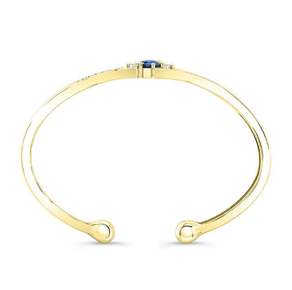 Modern Style Diamond & Sapphire Bangle