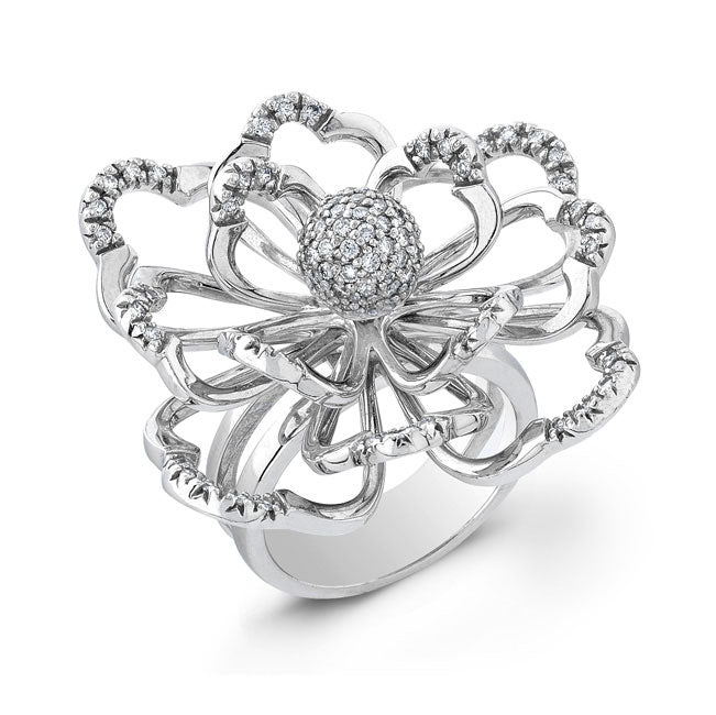 Floral Style Diamond Cocktail Ring