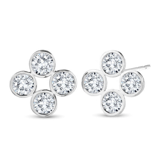Flower Bezel Earrings