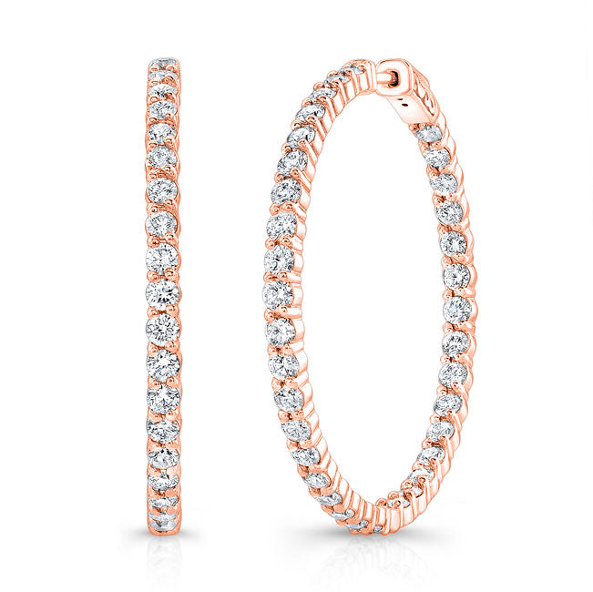 Modern Style Inside-Out Diamond Hoop Earrings