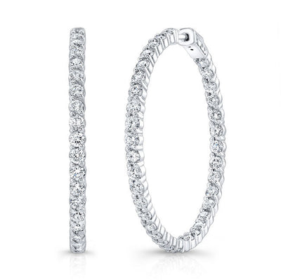 Modern Style Inside-Out Diamond Hoop Earrings
