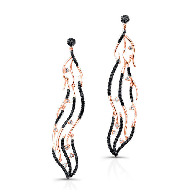 Black and White Diamond Dangling Earring