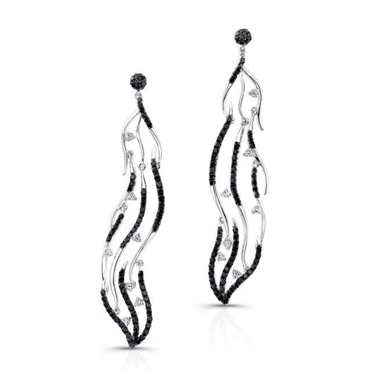 Black and White Diamond Dangling Earring