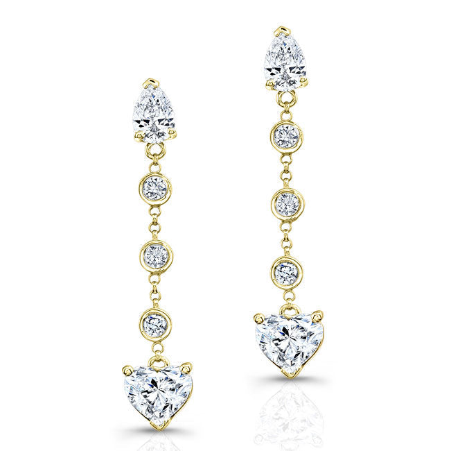 Dangling Mix Shape Diamonds Earrings