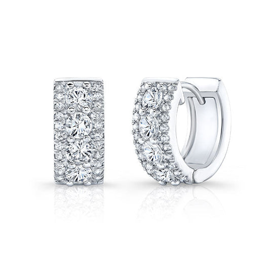 Diamond Huggie Hoop Earrings