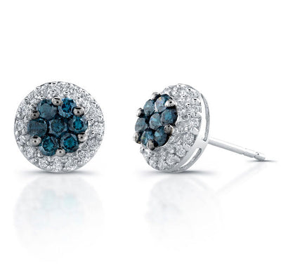 Diamond & Topaz Flower Earrings