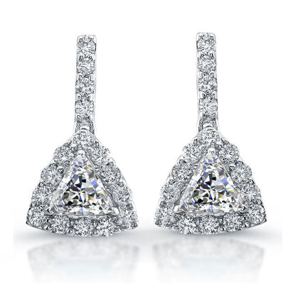 Diamond & Trilliant Cut Topaz Earrings