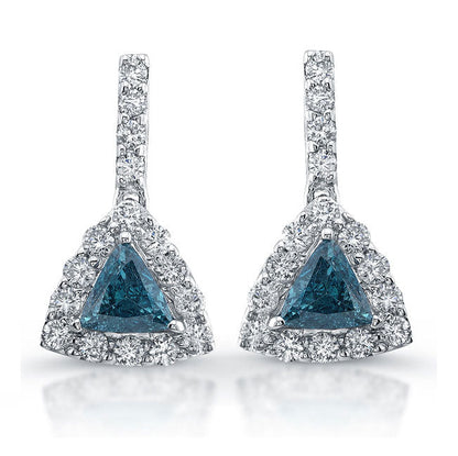 Diamond & Trilliant Cut Topaz Earrings