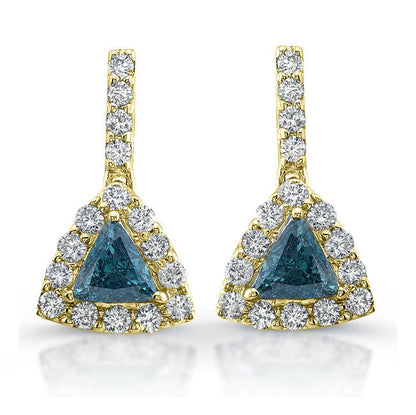 Diamond & Trilliant Cut Topaz Earrings