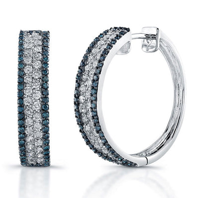 Diamond & Topaz Hoop Earrings
