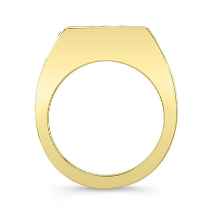 Men's Modern Style Diamond and Sapphire Ring