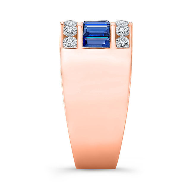 Men's Modern Style Diamond and Sapphire Ring