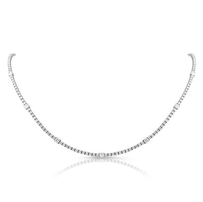 Classic Style Diamond Tennis Necklace