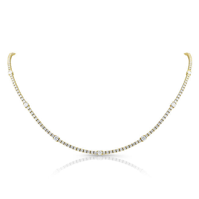 Classic Style Diamond Tennis Necklace