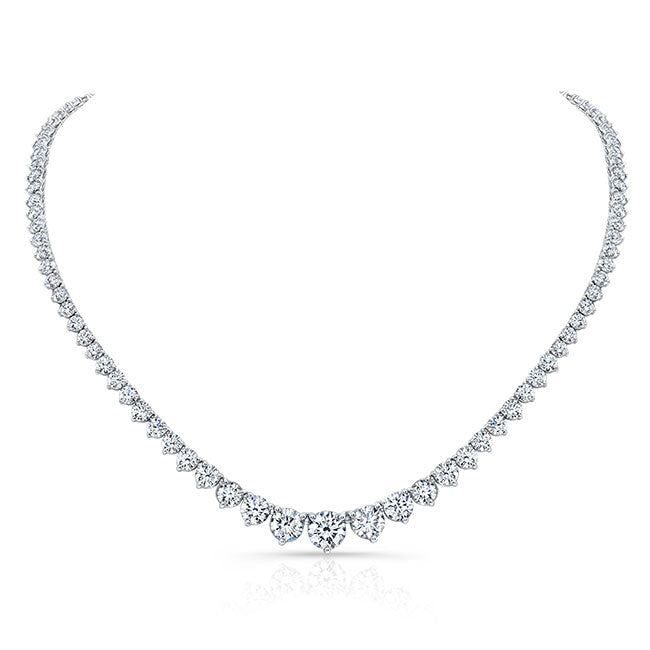 Modern Style Graduated Diamond Necklace
