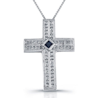 Princess Diamond Cross Pendant