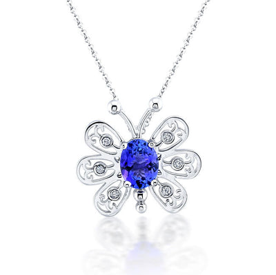 Butterfly Sapphire & Diamond Pendant