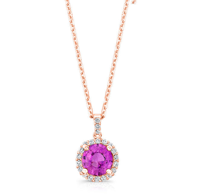 Pink Sapphire Diamond Pendant