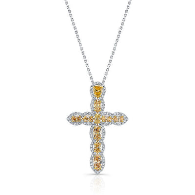 Marquise Diamond Cross Pendant