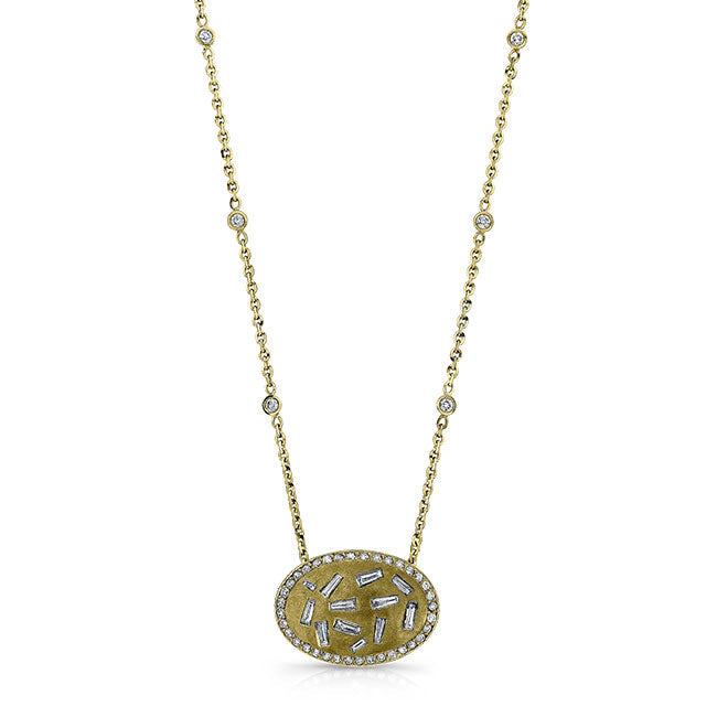 Round Baguette Bezel Pendant