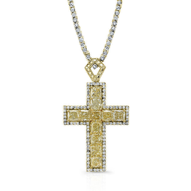 Radiant Diamond Cross Pendant