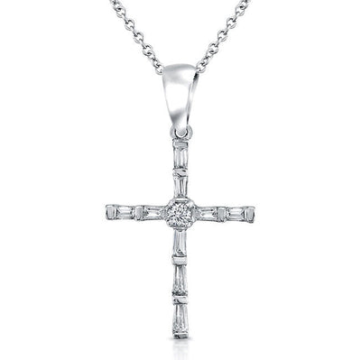 Baguette Diamond Cross Pendant