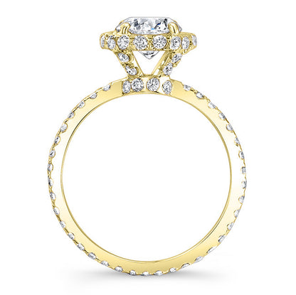 Modern Style Halo Diamond Engagement Ring