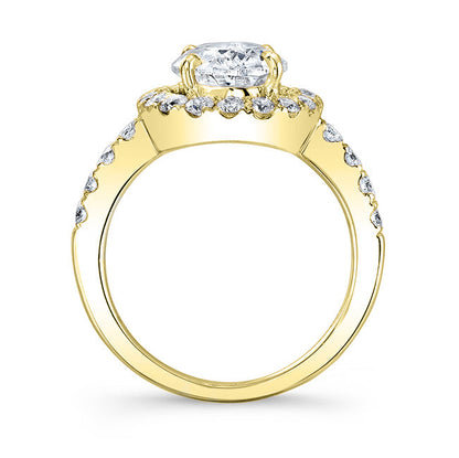 Modern Style Halo Diamond Engagement Ring