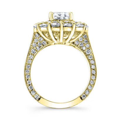Vintage Style Double Halo Diamond Engagement Ring