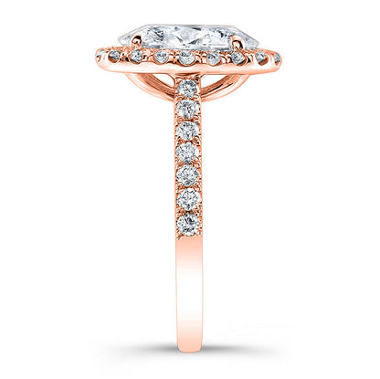 Modern Style Halo Diamond Engagement Ring