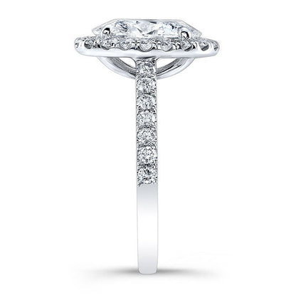 Modern Style Halo Diamond Engagement Ring
