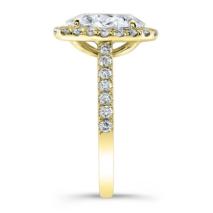Modern Style Halo Diamond Engagement Ring
