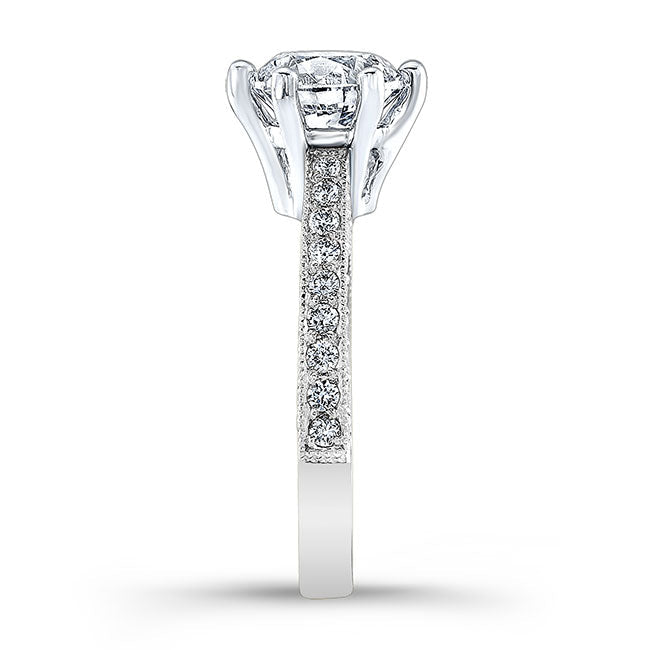 Classic Style Engraved Diamond Engagement Ring