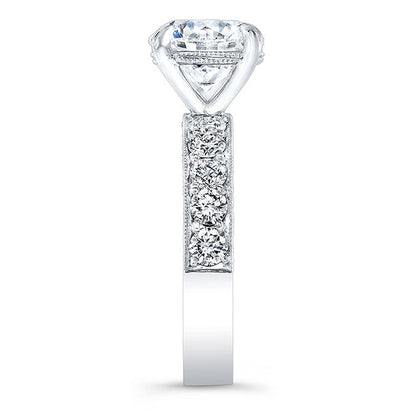 Vintage Style Engraved Diamond Engagement Ring