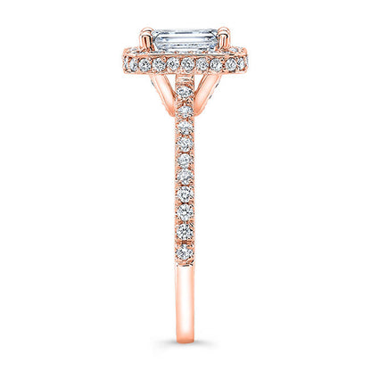 Modern Style Halo Diamond Engagement Ring