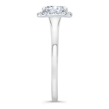 Modern Style Halo Diamond Engagement Ring