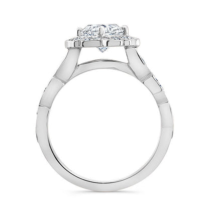 Art Deco Style Halo Diamond Engagement Ring