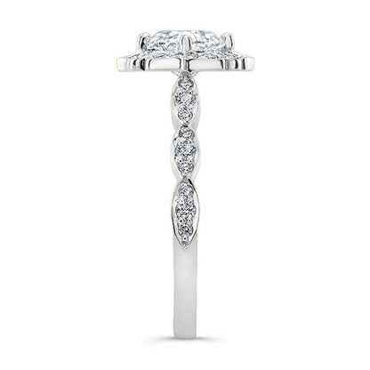Art Deco Style Halo Diamond Engagement Ring