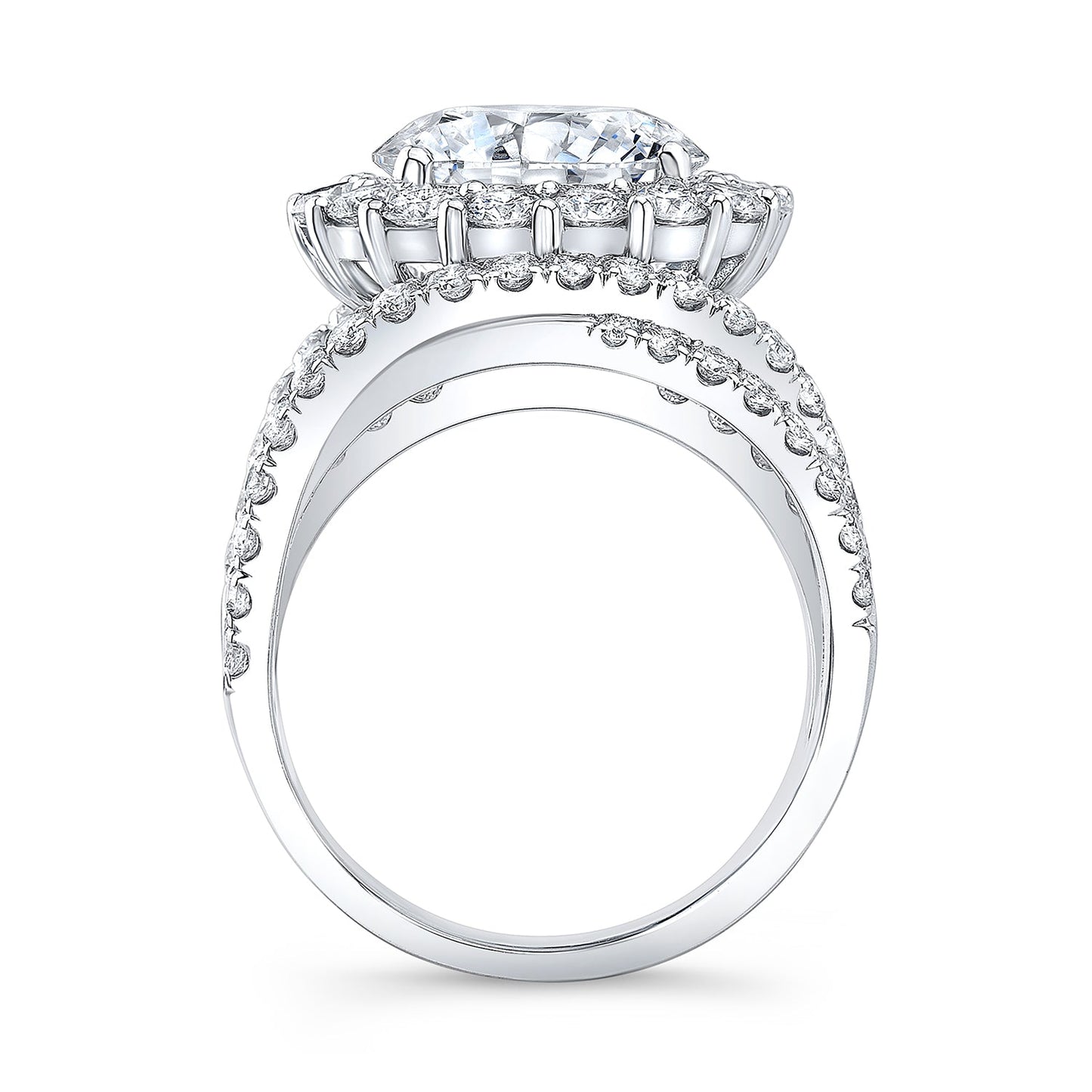 Art Deco Style Halo Diamond Engagement Ring