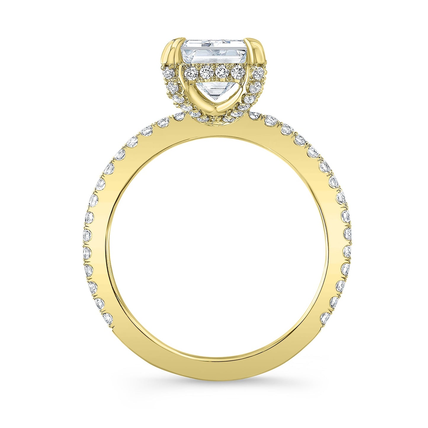 Modern Style Hidden Halo Diamond Engagement Ring