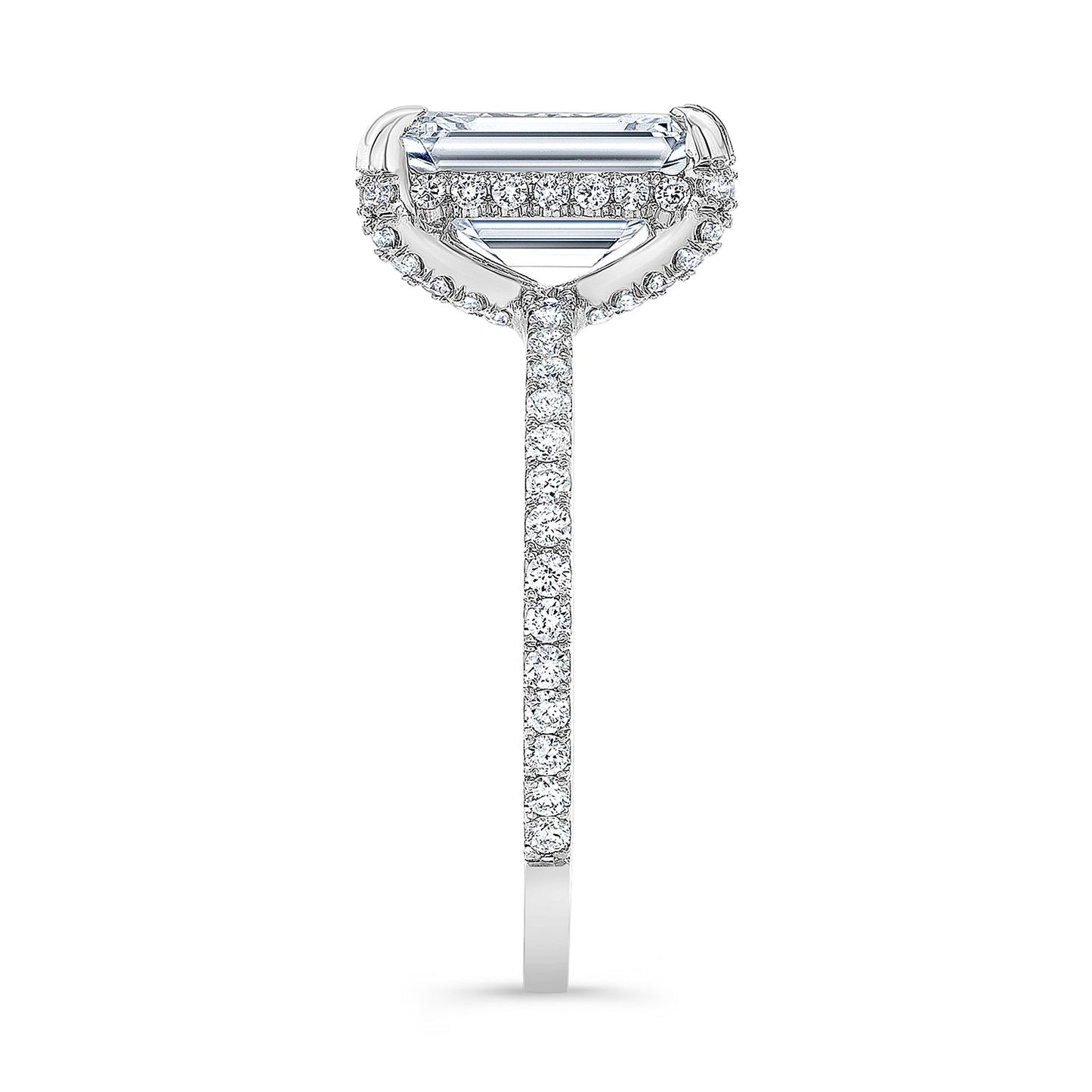 Modern Style Hidden Halo Diamond Engagement Ring