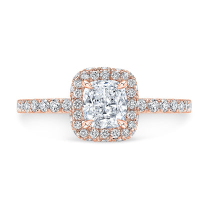 Modern Style Halo Diamond Engagement Ring