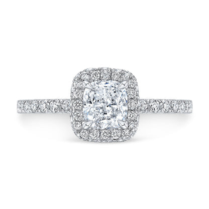 Modern Style Halo Diamond Engagement Ring
