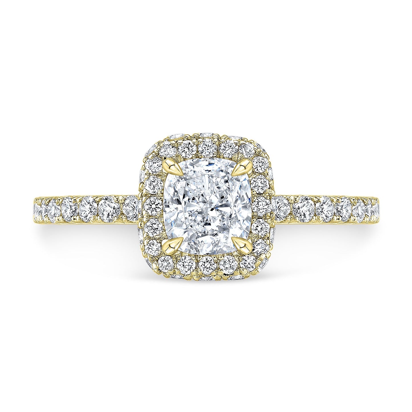 Modern Style Halo Diamond Engagement Ring