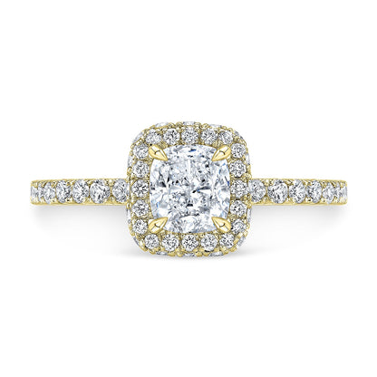 Modern Style Halo Diamond Engagement Ring