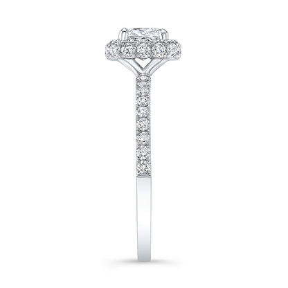 Modern Style Halo Diamond Engagement Ring