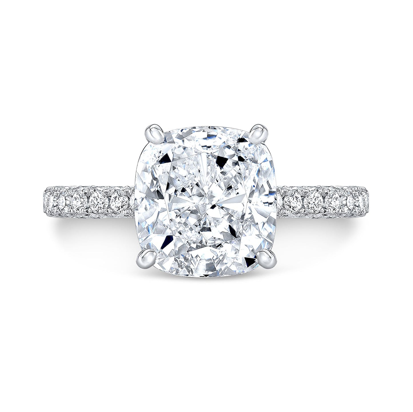 Modern Style Hidden Halo Diamond Engagement Ring