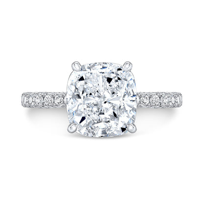Modern Style Hidden Halo Diamond Engagement Ring